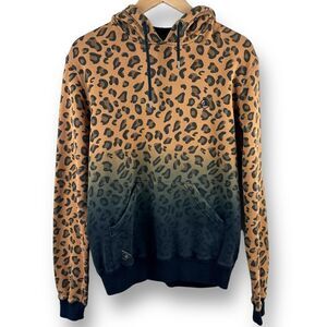 10.Deep gold and green cheetah print hoodie size S